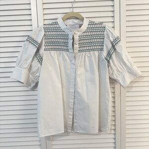The Shirt.  White with embroidery.  Worn twice, excellent condition.  Size M.